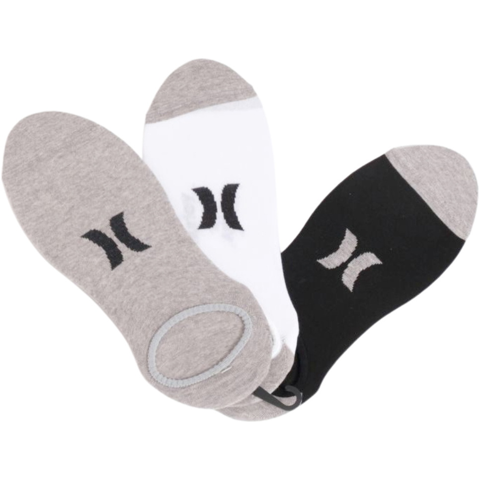 2026 Hurley Mens 3 Pack OAO No Show Socks MSOEU00005 - Grey